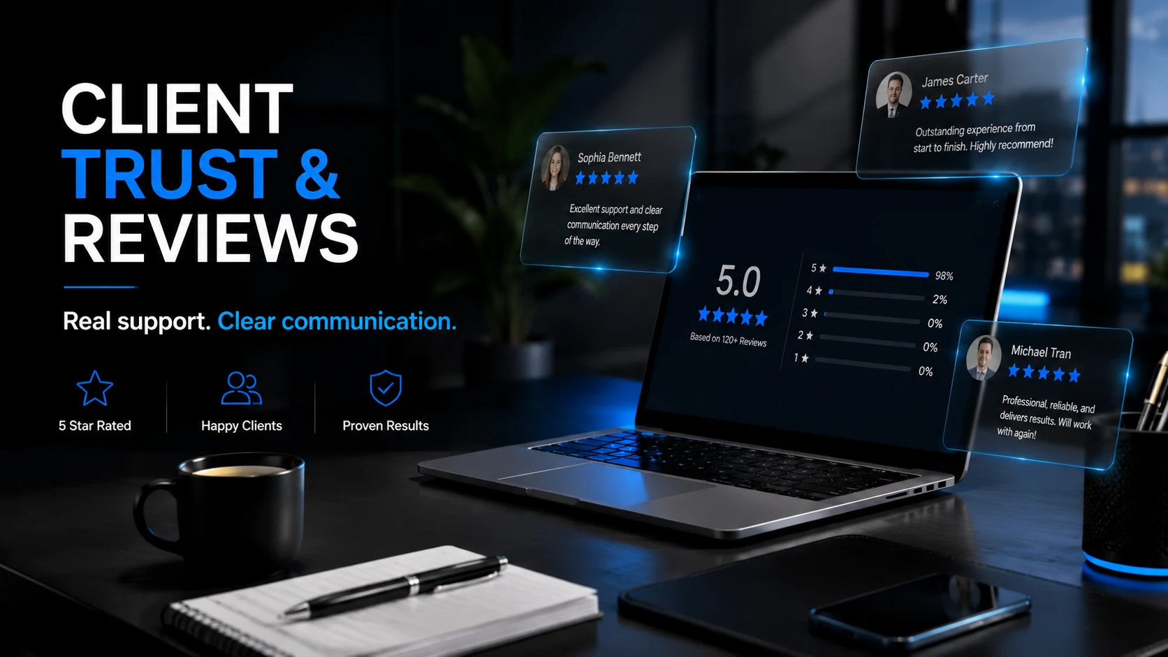 Client trust and reviews